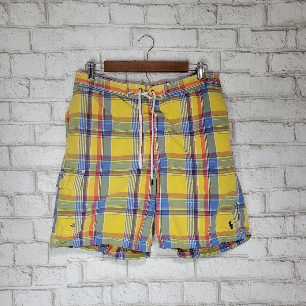 Polo by Ralph Lauren plaid print swim trunks